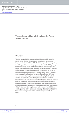 The Evolution of Knowledge About the Arctic and Its Climate