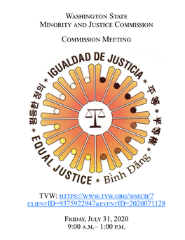 Washington State Minority and Justice Commission Commission Meeting