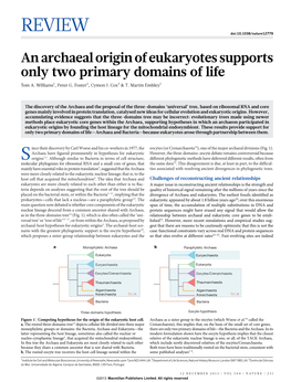 Archaeal Origin of Eukaryotes 2013