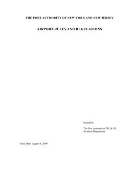 Airport Rules and Regulations