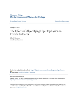 The Effects of Objectifying Hip-Hop Lyrics on Female Listeners