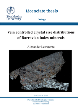 Licenciate Thesis Vein Controlled Crystal Size Distributions Of