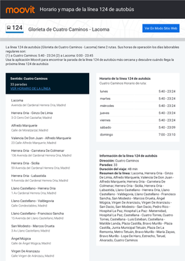 Horario Y Mapa De La Ruta 124 De Autobús