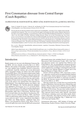 First Cenomanian Dinosaur from Central Europe (Czech Republic)