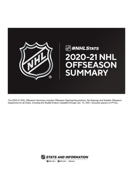 Nhlstats Offseason Summary