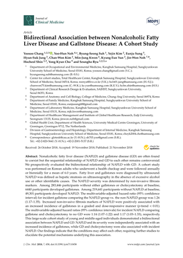 Bidirectional Association Between Nonalcoholic Fatty Liver Disease and Gallstone Disease: a Cohort Study