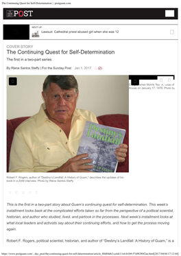 The Continuing Quest for Self-Determination | | Postguam.Com