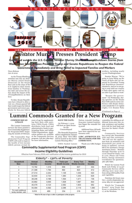 Lummi Commods Granted for a New Program Senator Murray Presses