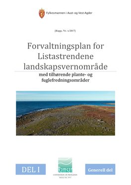Forvaltningsplan for Listastrendene Landskapsvernområde Med Tilhørende Plante- Og Fuglefredningsområder
