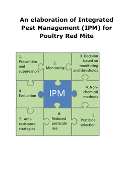 An Elaboration of Integrated Pest Management (IPM) for Poultry Red Mite