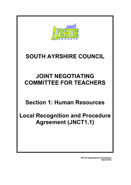 South Ayrshire Council Joint Negotiating Committee for Teaching Staff