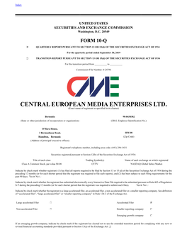 CENTRAL EUROPEAN MEDIA ENTERPRISES LTD. (Exact Name of Registrant As Specified in Its Charter)