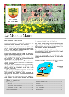 Le Mot Du Maire