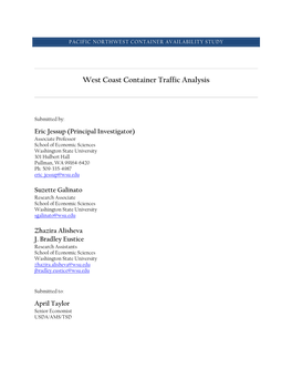 West Coast Container Traffic Analysis