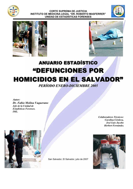 Defunciones Por Homicidios En El Salvador