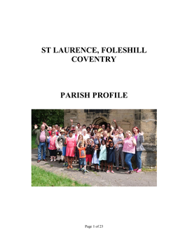 St Laurence, Foleshill Coventry Parish Profile