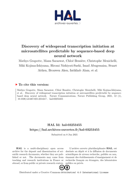 Discovery of Widespread Transcription Initiation at Microsatellites