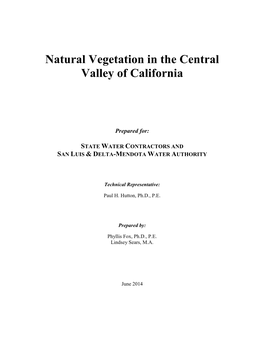 Natural Vegetation in the Central Valley of California