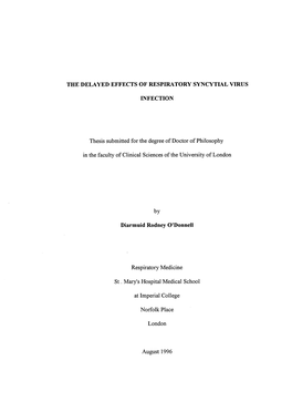 The Delayed Effects of Respiratory Syncytial Virus Infection