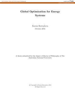 Global Optimisation for Energy Systems