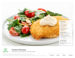 Chicken Milanesa with Lemon Aioli and Spinach-Almond Salad