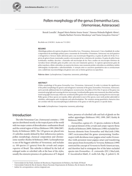 Pollen Morphology of the Genus Eremanthus Less. (Vernonieae, Asteraceae)