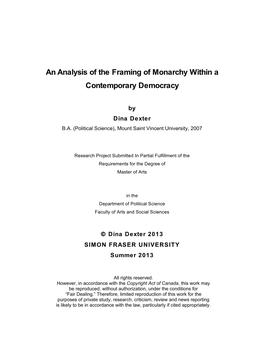 An Analysis of the Framing of Monarchy Within a Contemporary Democracy