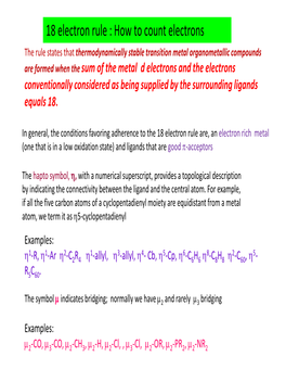 18 Electron Rule : How to Count Electrons