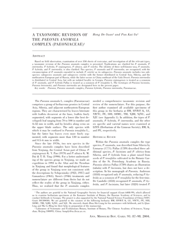 A Taxonomic Revision of the Paeonia Anomala Complex (Paeoniaceae)1