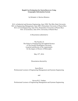 Rapid Cost Estimation for Storm Recovery Using Geographic Information System