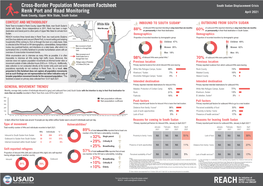 Cross-Border Population Movement Factsheet South Sudan Displacement Crisis Renk Port and Road Monitoring April 2021 Renk County, Upper Nile State, South Sudan