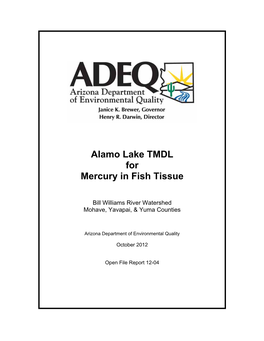 Alamo Lake TMDL for Mercury in Fish Tissue