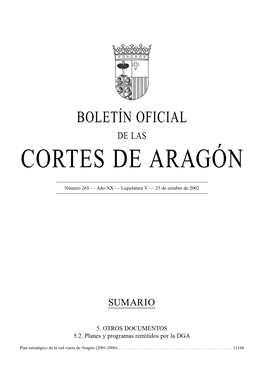 Plan Estratégico De La Red Viaria De Aragón (2001-2006)