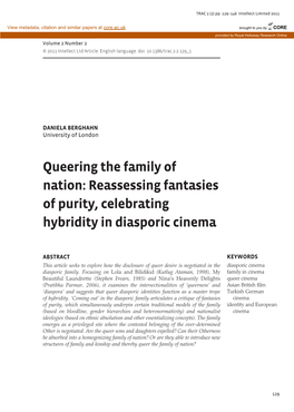 Queering the Family of Nation: Reassessing Fantasies of Purity, Celebrating Hybridity in Diasporic Cinema