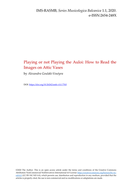 Playing Or Not Playing the Auloi: How to Read the Images on Attic Vases by Alexandra Goulaki-Voutyra