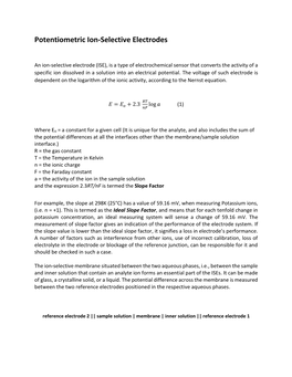 Potentiometric Ion-Selective Electrodes