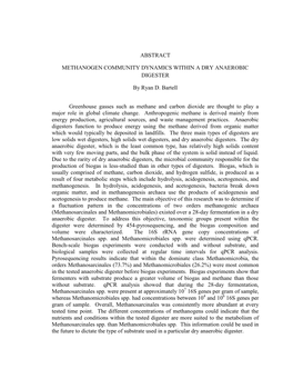 Abstract Methanogen Community Dynamics Within