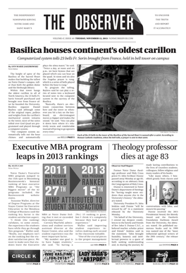 Basilica Houses Continent's Oldest Carillon Executive MBA Program