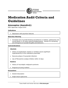 Amoxapine Audit Criteria and Guidelines