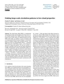 Article Radius of Clouds from Reﬂected Solar Organizing Map Perspective, J