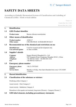 Safety Data Sheets