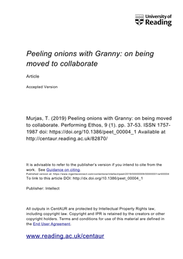 Peeling Onions with Granny: on Being Moved to Collaborate