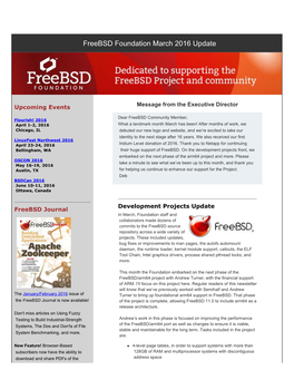 Freebsd Foundation March 2016 Update