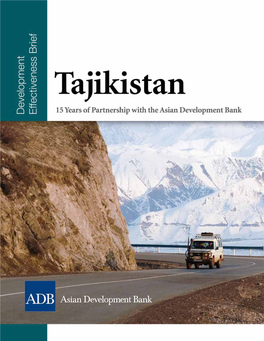 Tajikistan: 15 Years of Partnership with the Asian Development Bank Development Effectiveness Brief