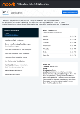 10 Bus Time Schedule & Line Route