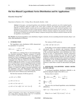 On Size-Biased Logarithmic Series Distribution and Its Applications