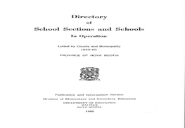 Directory School Sections and Schools