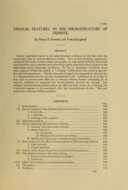 Unusual Features in the Microstructure of Ferrite