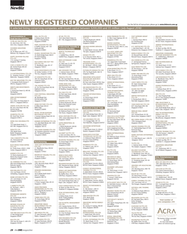 Newly Registered Companies