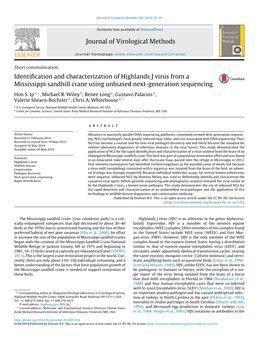 Identification and Characterization of Highlands J Virus from a Mississippi